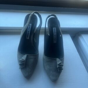 Manolo Blahnik Gray Suede Heals